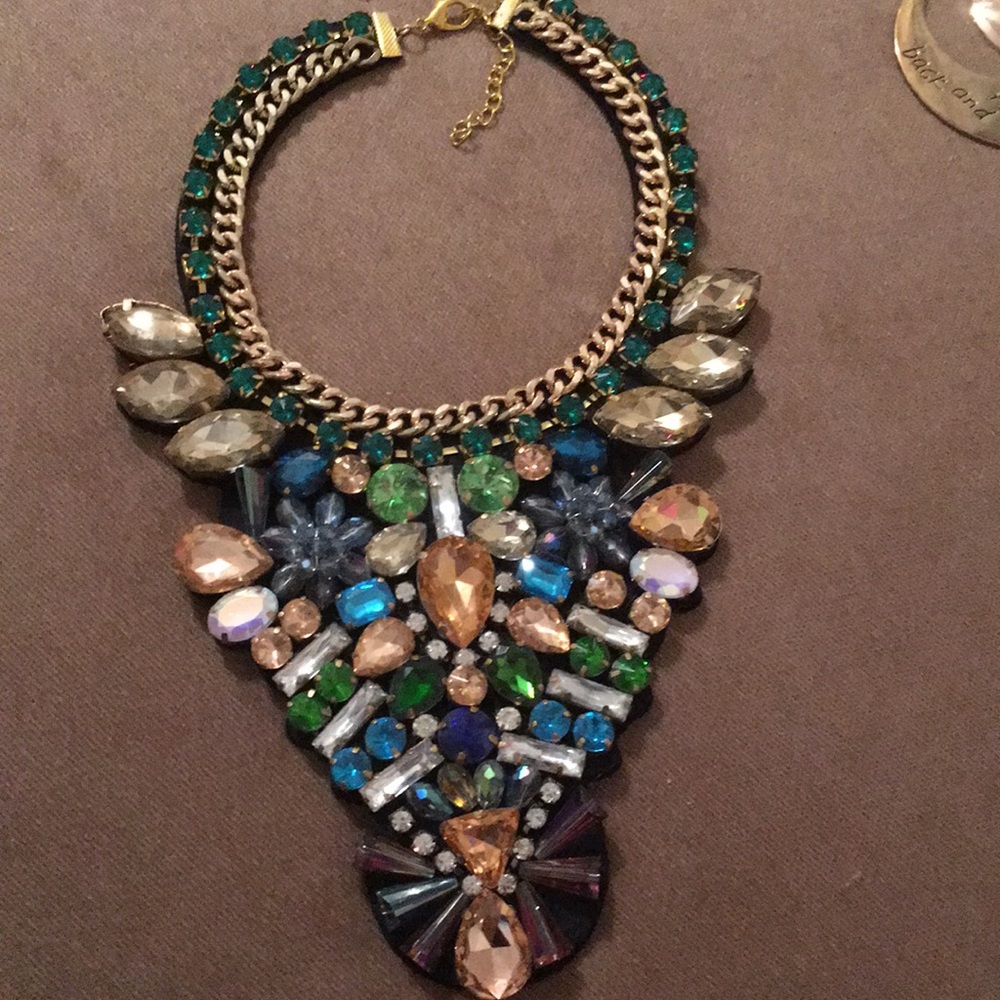 FAB Bib fruit salad plastic Rhinestone necklace